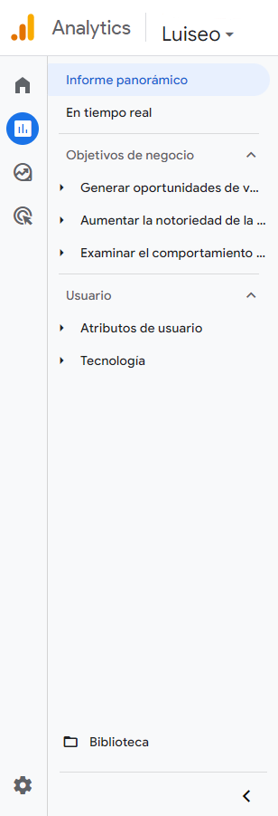 Google Analytics 4 qué es - barra - Luiseo