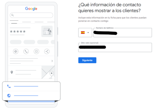 Datos 1 ficha de Google My Business